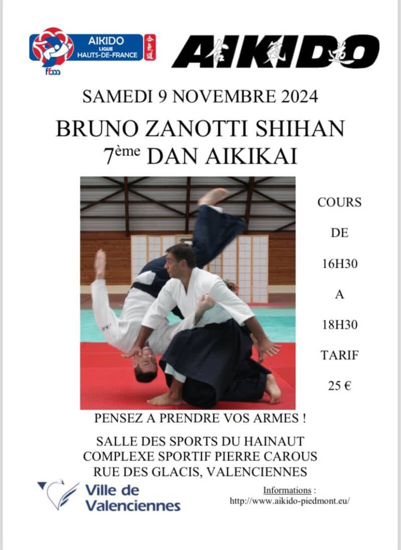 Affiche – Stage Zanotti – Valenciennes – 9 novembre 2024
