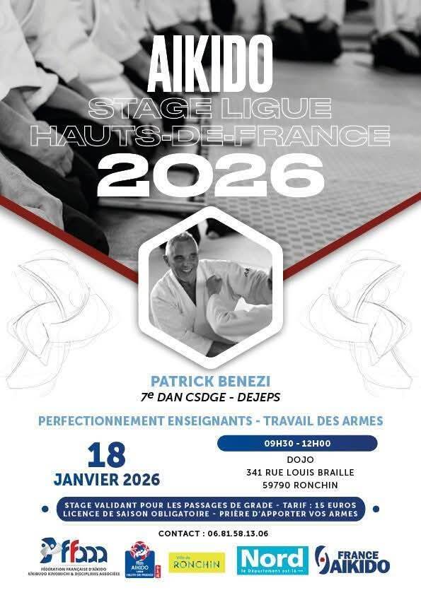 Stages Ligue Hauts-de-France avec Patrick Benezi – 17 et 18 janvier 2026
