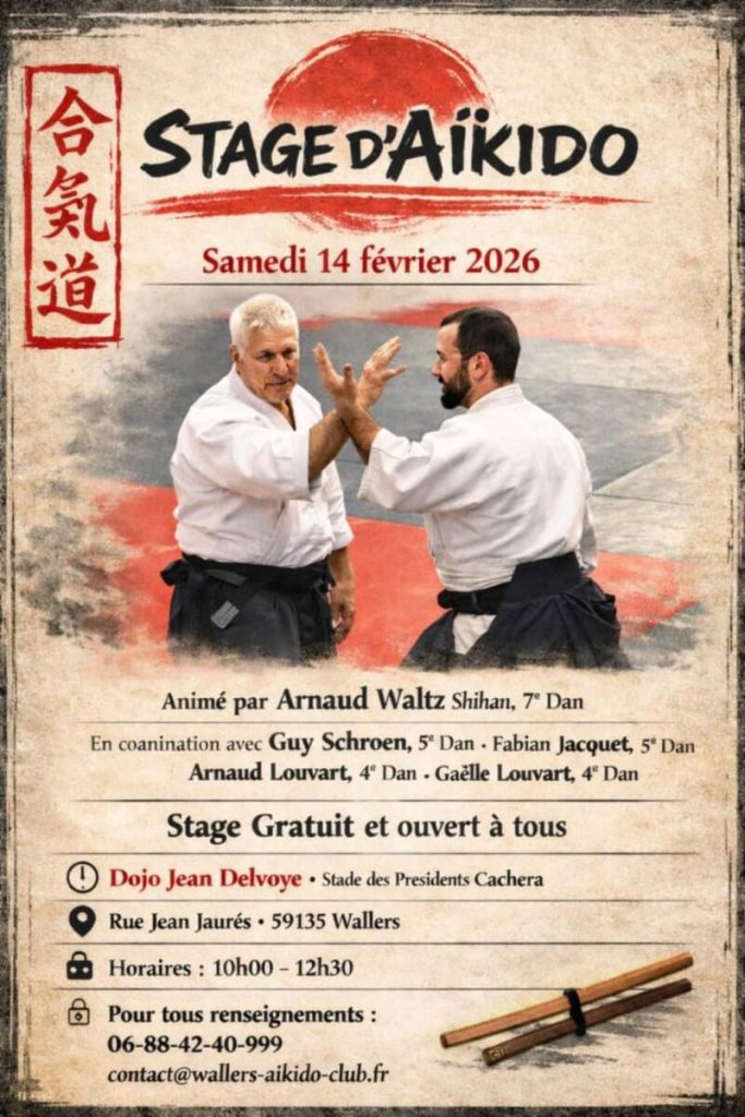Affiche stage Arnaud Waltz Shihan – 14 février 2026